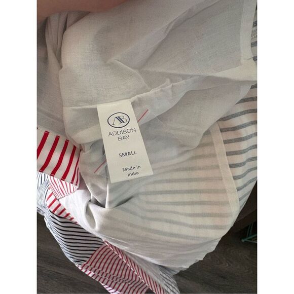 NWT Addison Bay Cabana Dress In Navy, White & Red Stripe Size Small $188 MSRP - Picture 11 of 13